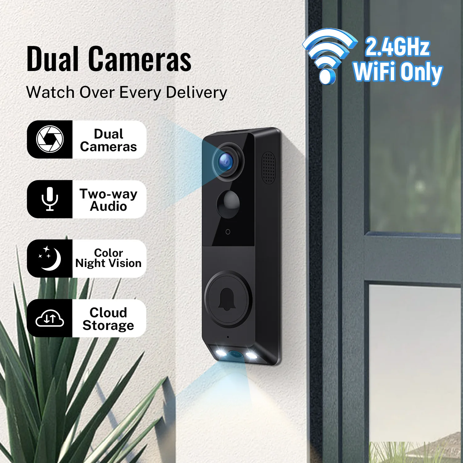 4MP UHD Dual Lens Seeing APP Low Comsunption Wireless WIFI IP Doorbell Visual Door Phone Intercom Peephole Viewer Door Camera