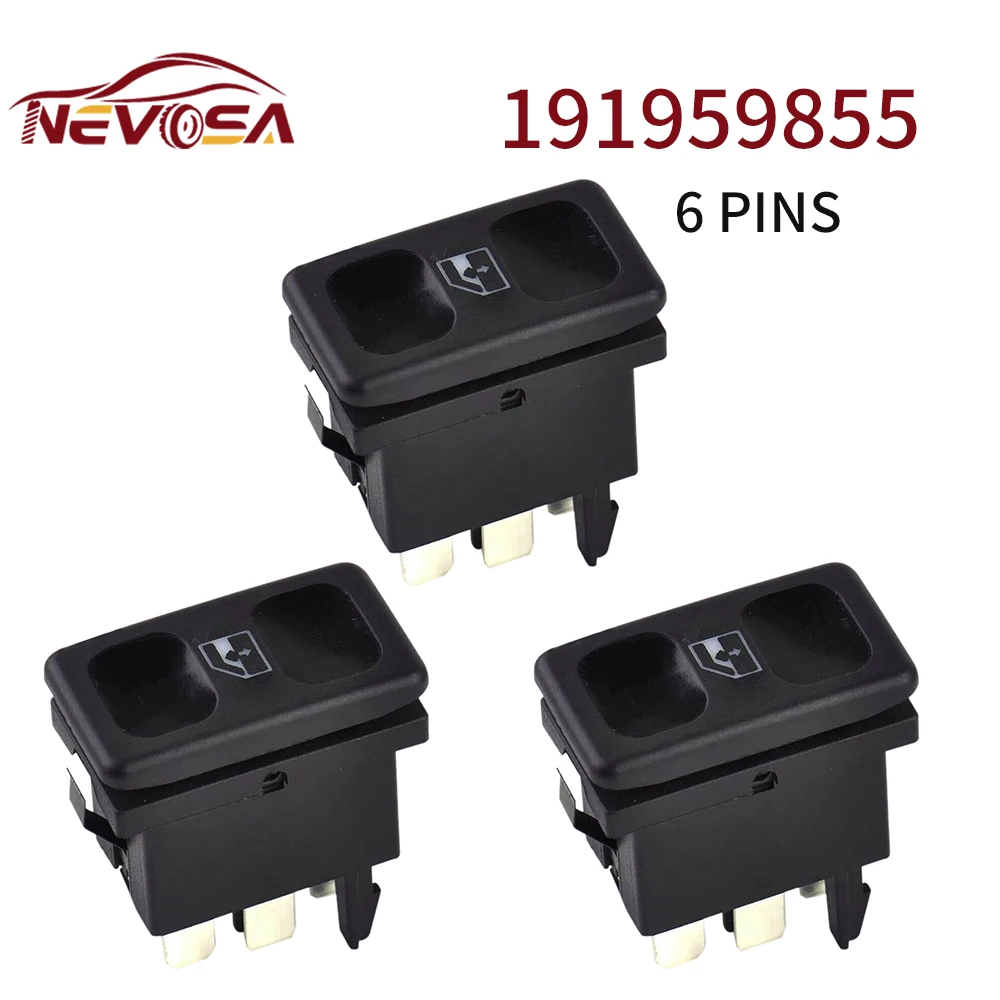 NEVOSA 191959855 Window Control Switch Console Lifter Regulator Button 6K0959855A For VW VOLKSWAGEN Jetta Polo Golf GOLF MK2 GTI