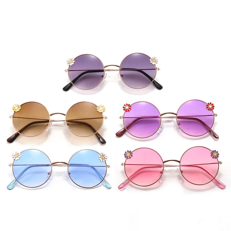 2023 نظارات شمسية معدنية جديدة لطيفة للأطفال من Little Daisy مضادة للأشعة فوق البنفسجية