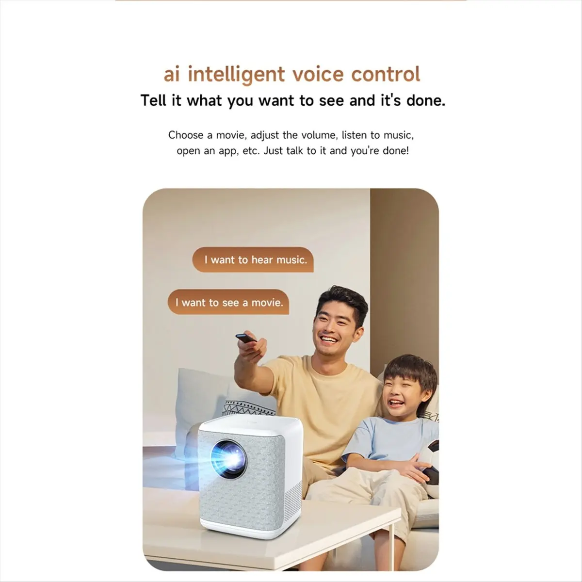 Dynamic Home Ultra-High-Definition Projector 1080P Projector with Zoom Electric Focus Projector WIFI Mobile Phone Projection