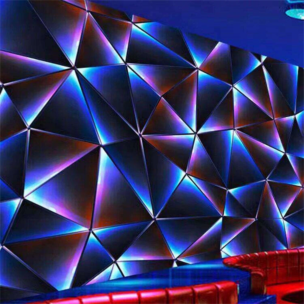 Custom pegatinas de pared 3d para Technology sense flash wallpaper KTV bar box decoration Internet cafe background wall covering