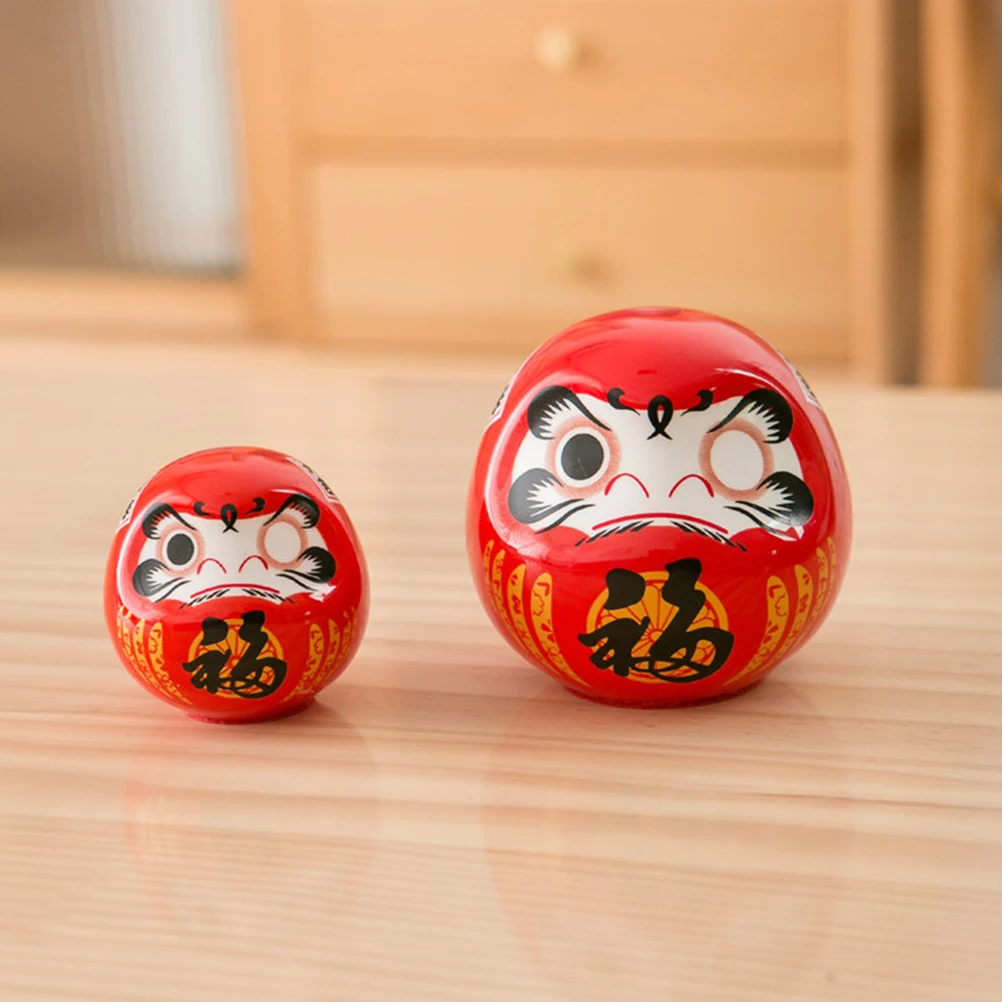 

Japanese Daruma Ceramic Daruma Statue Lucky Charm Table Centerpiece Car Dashboard Figurine Fengshui Figurine Home Deco Gift