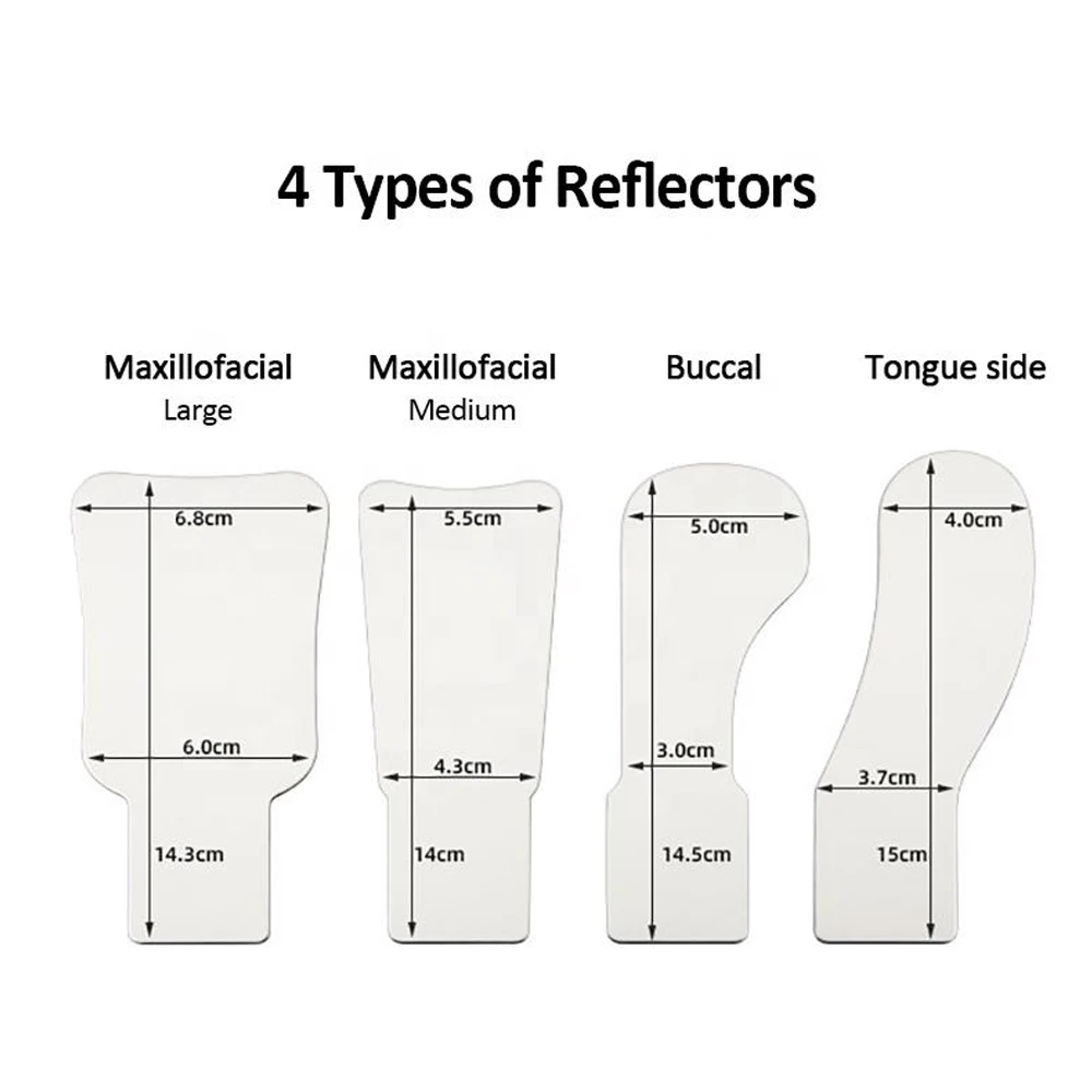 Anti-Fog Fan and LED Lighting Handle Intraoral Reflectors 4 Stainless Steel Reflective Mirrors Dentistry Oral Inspection Kit