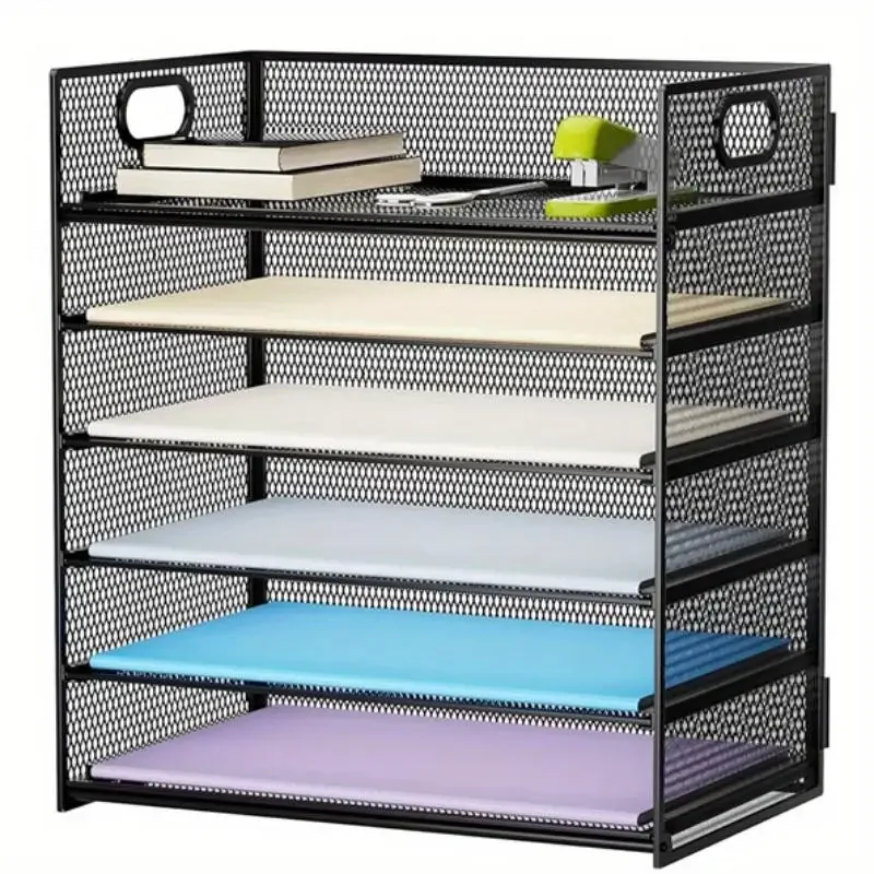 

1PCS6-layer Paper Organizer Letter Tray - Mesh Desktop File Organizer,paper Sorter Organizer for Letter/A4 Office Folder Holders