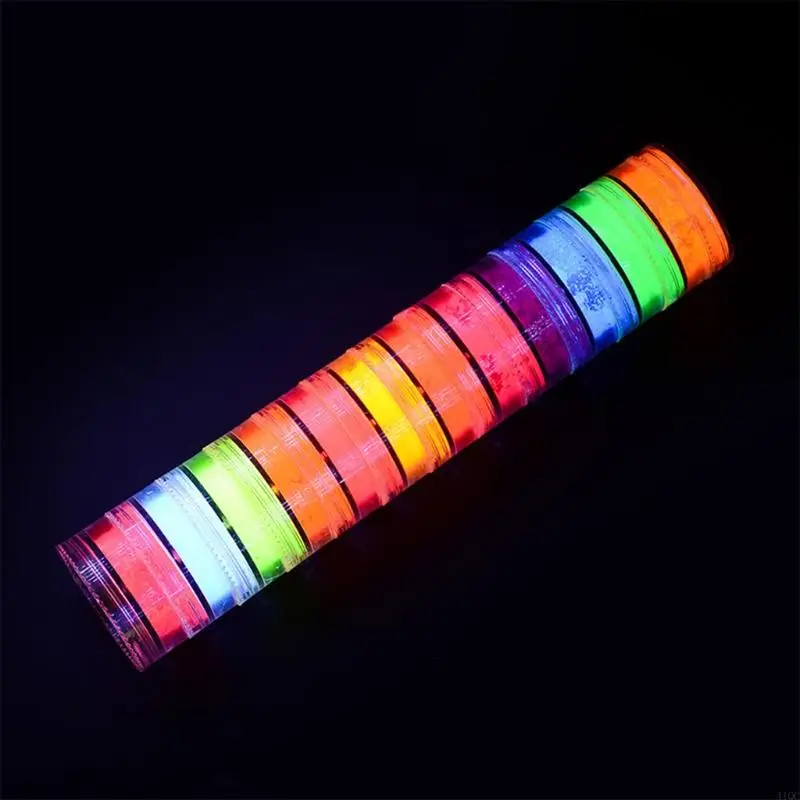 

2025 New 12Pcs Bright Fluorescent UV Pigment Powder Black Light Reactive Resin Pigment
