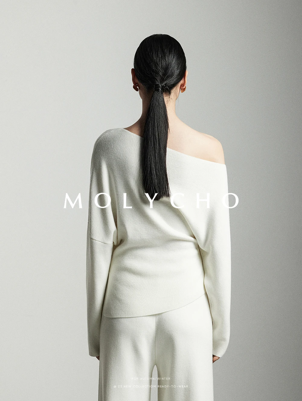 2026 Wool Elastic Waist Knitted Wide-Leg Pants for Women Winter High-Waisted Straight Loose Floor-Length Casual Pants