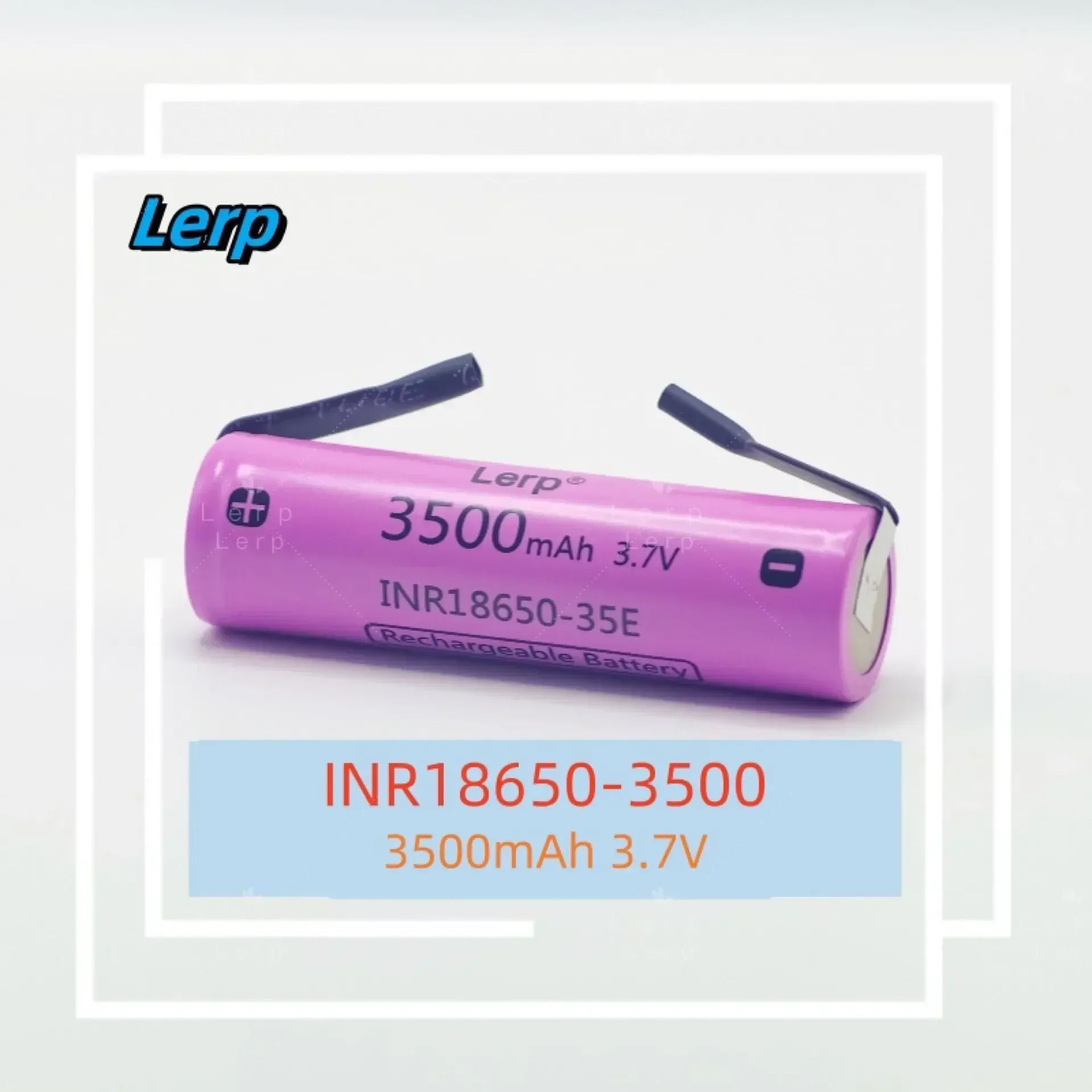 Batería recargable de litio para dispositivos electrónicos , dispositivo con lengüetas, capacidad Re INR18650,3,7V, 3500mAh, 35E