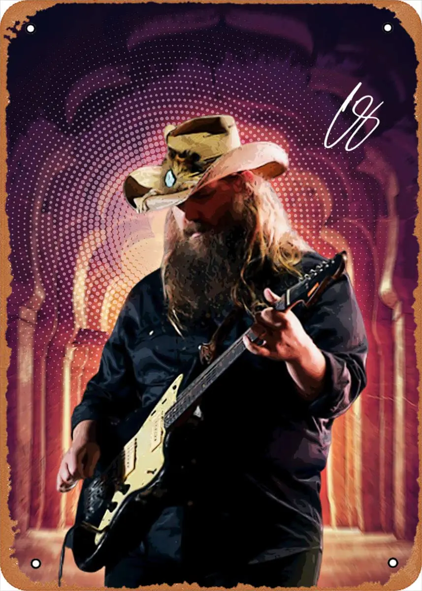 Pop Collection Chris Stapleton Metal Tin Sign Poster Vintage Art Wall Decor 12 x 8 inch