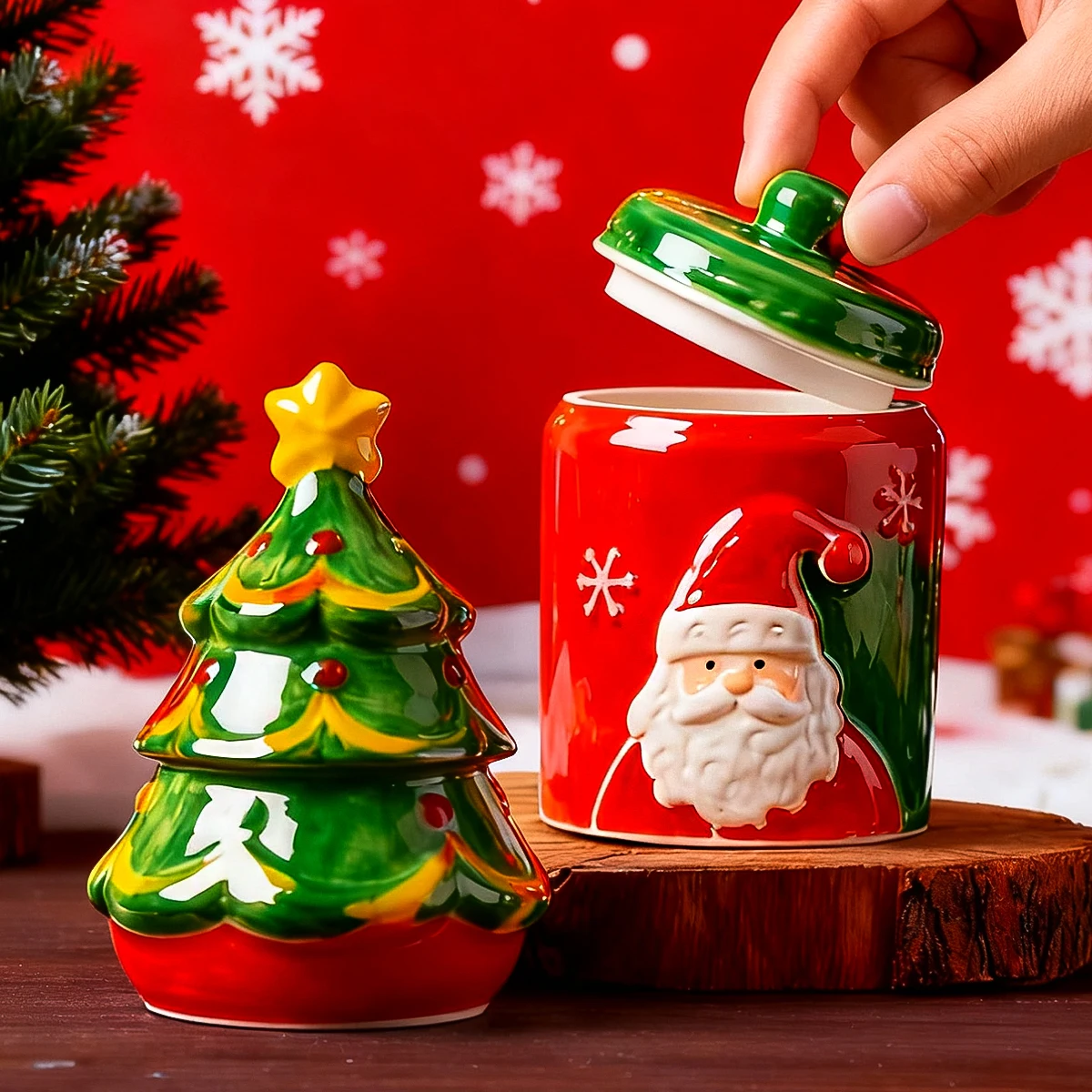 DIY Kerze Glas Silikon Form Set Handgemachte Relief Santa Claus Weihnachten Baum Lagerung Box Gips Harz Form Weihnachten Handwerk Wohnkultur