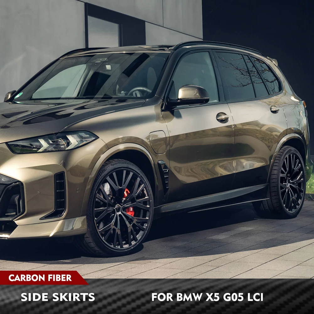 

Для BMW X5 G05 LCI 2023-2025: Накладки на боковые бамперы, карбоновые накладки на пороги, расширители боковых юбок, гоночный обвес