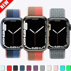 Nylon Loop Sport Strap for Apple Watch Band 49mm 45mm 44mm 42mm 40mm 38mm Bracelet for IWatch 9 8 7 6 5 SE 3 4 Ultra 2 Watchband