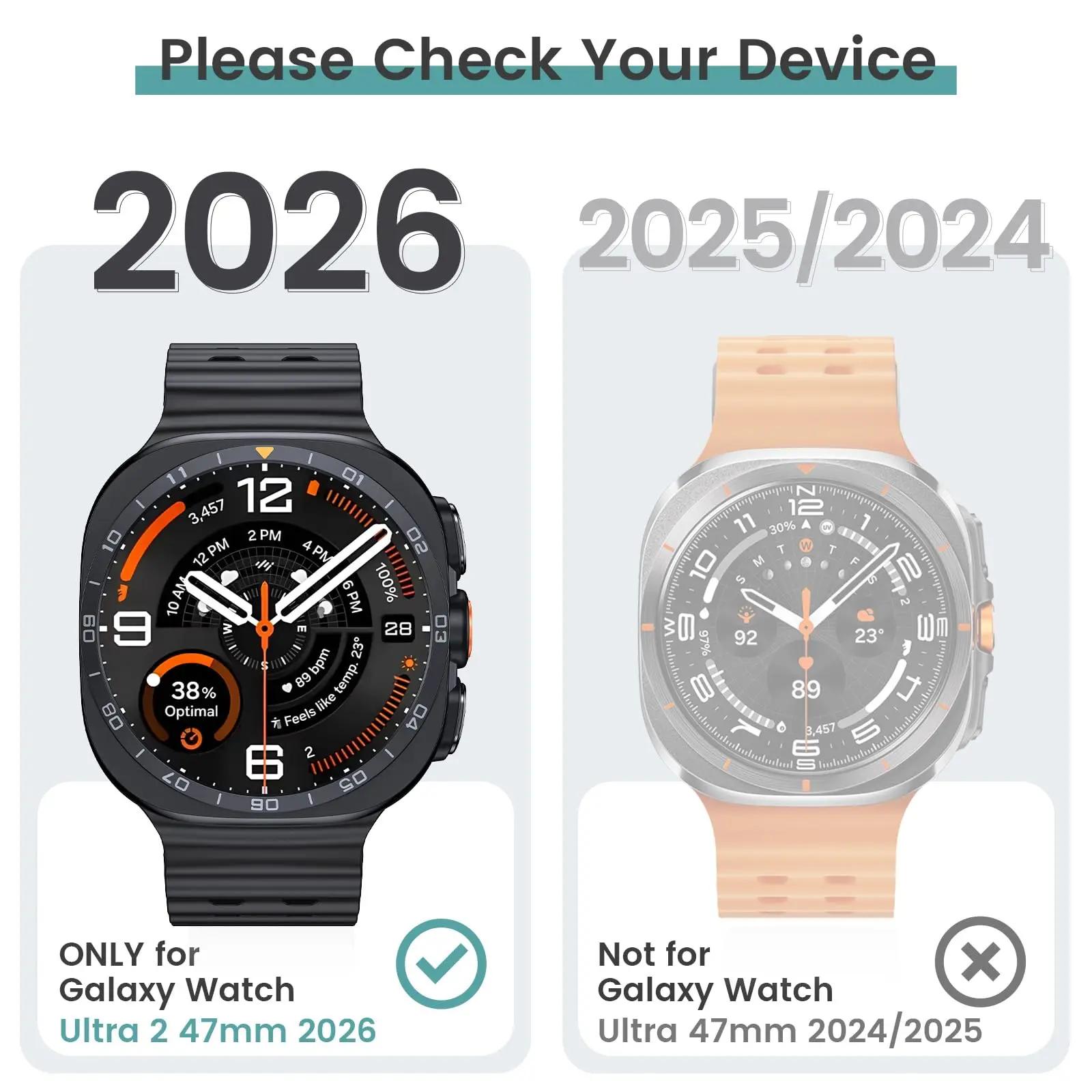 2Pack Screen Protector for Samsung Galaxy Watch Ultra2 47mm Cover Anti-Scratch Screen Protector for With Tool Easy Install Kit