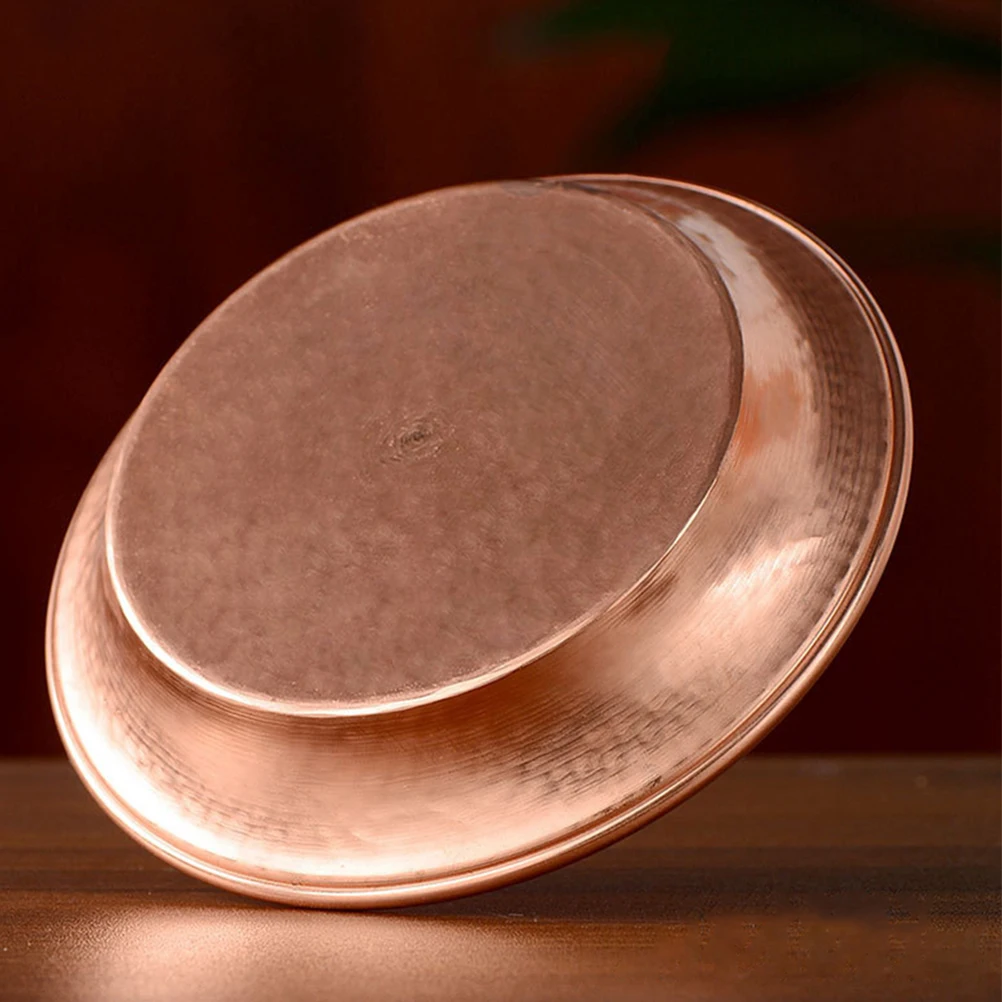 

Tibetan Style Copper Offering Retro Home Decor Ceremonial Worship Bowl for Altar Meditation Yoga Room Decorative Bowl Water Tray
