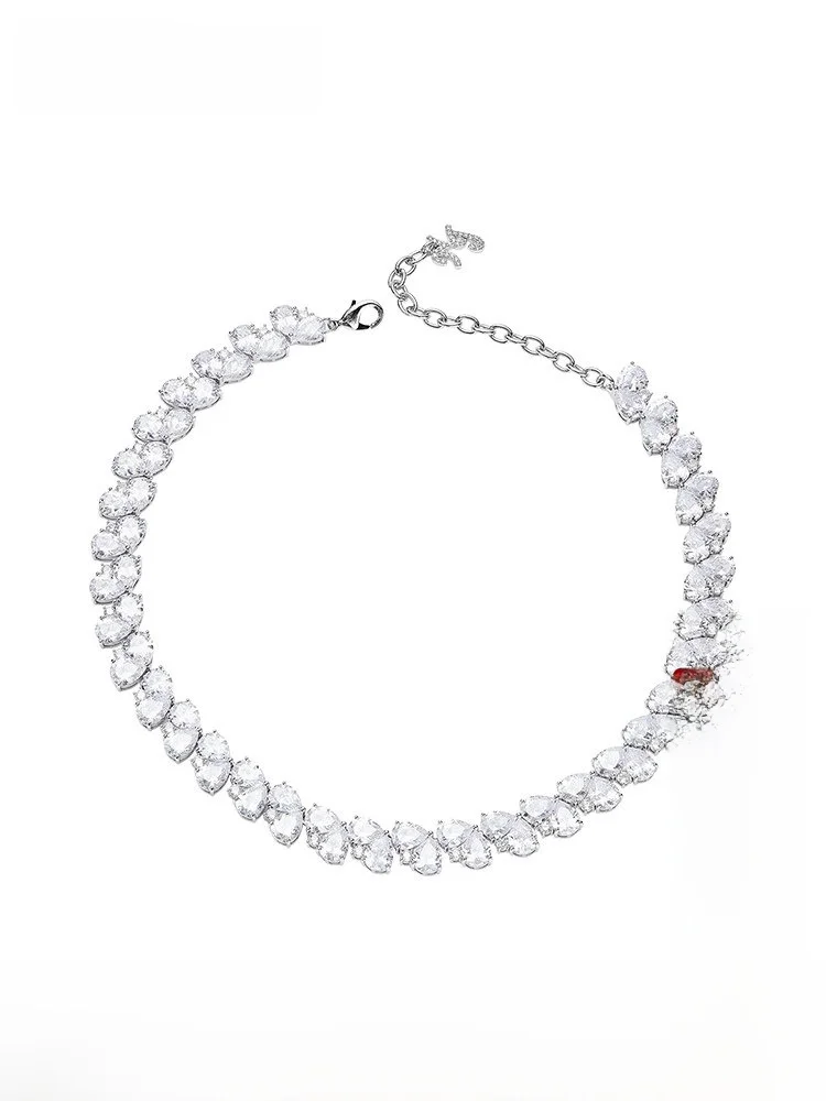 

Nana Jacqueline Roman Whispers Series Women's New Faion Jewelry Heart aped Diamond Nelace Original Design Fre Outlined