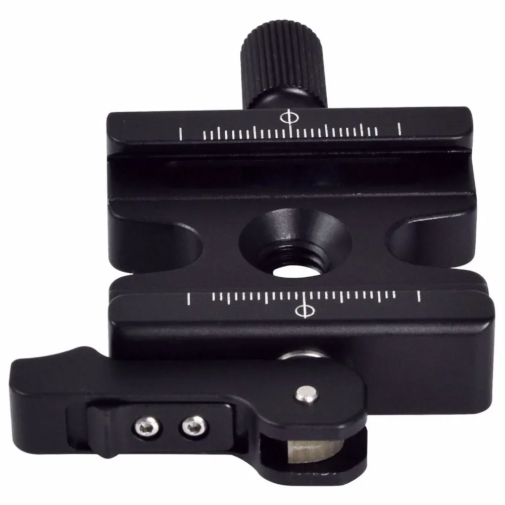 Braçadeira de liberação rápida para câmera, parafuso cnc de alumínio de 3/8 '', com alavanca ajustável e botão para arca swiss rrs wimberley, tripé, cabeça esférica