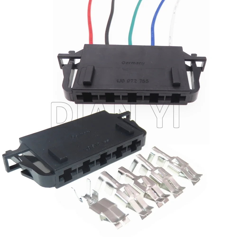 1 مجموعة 5 طريقة السيارات منظم الهواء الدافئ المقابس الكهربائية التيار المتناوب الجمعية لشركة فولكس فاجن أودي 1J0 972 755 1J 0972755   مقبس الإسكان البلاستيكي للسيارة