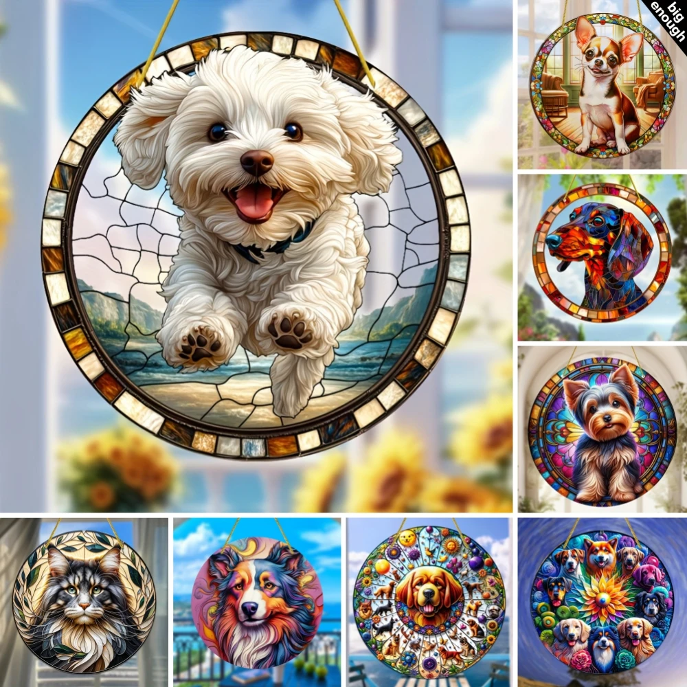Corgi Acrylic Sun Catcher Window Hanging, Dog Lover Gift, Pet Light Catcher, Corgi-themed Decor, Home Ornament, Lawn Art Decor