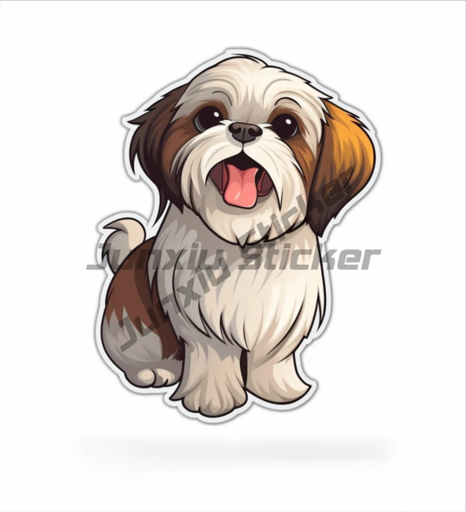 Lustige shih tzu auto aufkleber hunde aufkleber vinyl aufkleber auto lkw van suv fenster wand becher laptop stoßstange wasserdichter kühlschrank