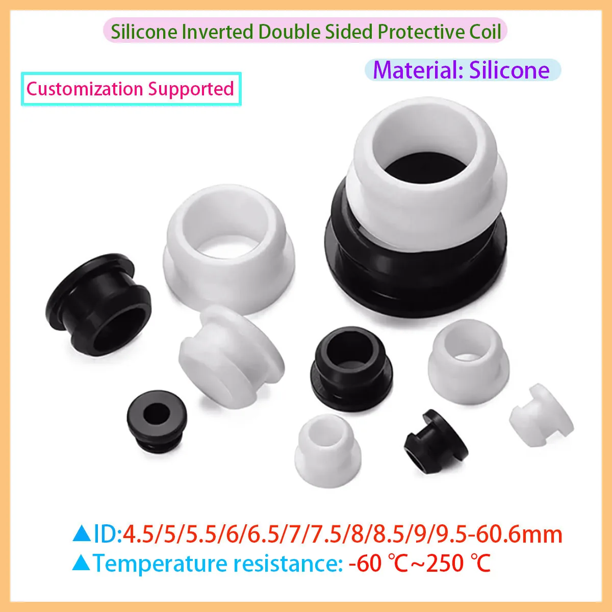 

T-shaped Plug Hole Plug Silicone Cone Buckle Sealing Plug Insert Dustproof Tape 4.5-60.6mm
