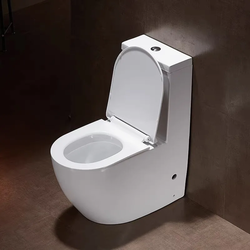 Rimless Toilet Bowl Design Against The Wall Ceramic One Piece Toilets