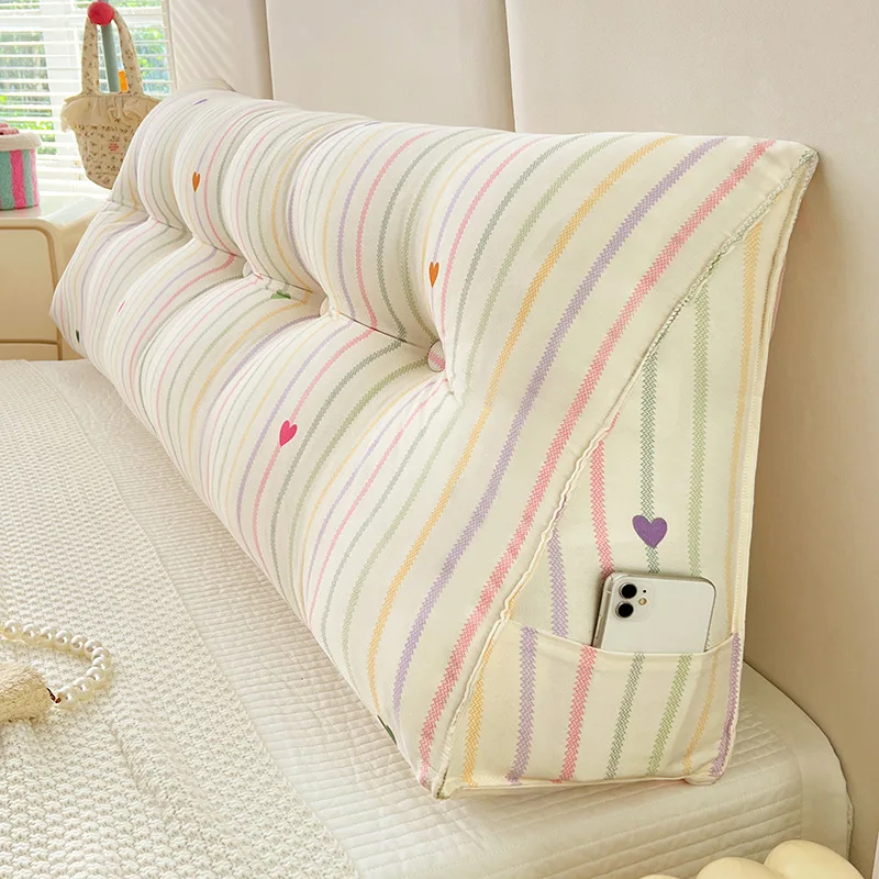 Bed Rest Pillow Coarse Cloth Triangle Wedge Pillow Headboard Backrest Headboard Cushion Pillow Soft Cushion Bag Back Cushion Bed