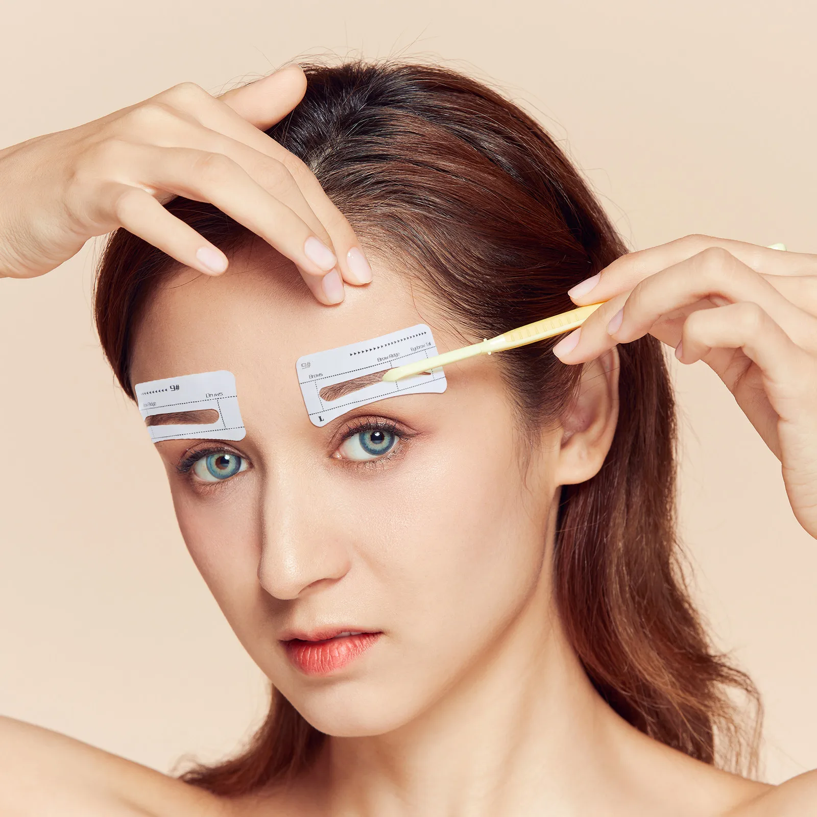 Beauty With Makeup - 10 stuks zelfklevende wenkbrauwsjablonen, wenkbrauwvormgevingsgereedschap, natuurlijke