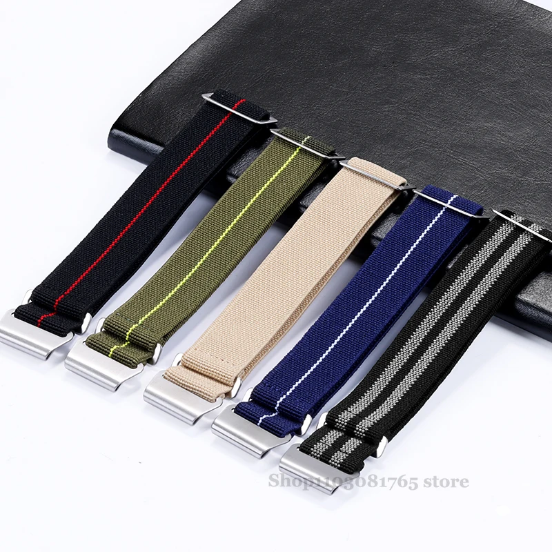 New Elastic Nylon Band 60s French Parachute Bag 20mm 22mm for Seiko Fabric Watchbands Watch Strap for Tudor  Man\'s Universal