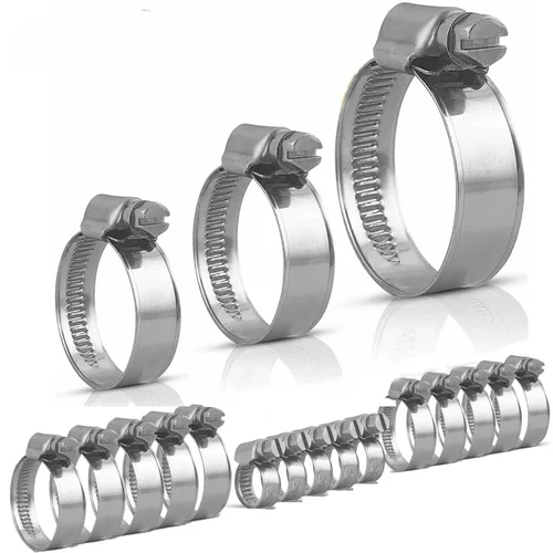 Imagen 2 del producto Abrazaderas de tubo de manguera de acero inoxidable, 25 uds., 16mm-70mm, Clips de abrazadera de manguera alemana cruzada para manguera de aire, tubería de agua, manguera de combustible