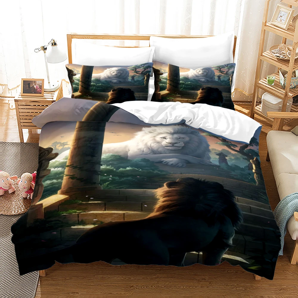 

New Lions Bedding Set Single Twin Full Queen King Size Animal Tag Lion Wolf Bed Set Aldult Kid Kawaii Duvetcover Sets 040