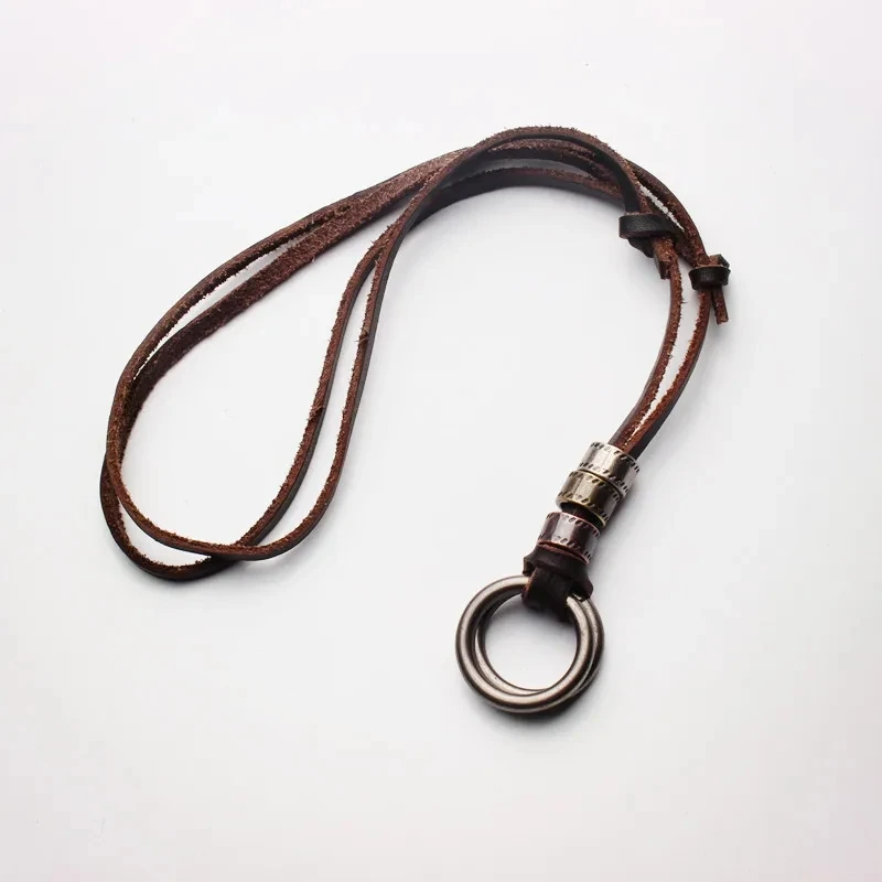 Man Necklace Personality Fashion Alloy Ring Roman Numeral Pendant Vintage Punk Leather Necklace for Men Hand-woven Necklace Gift - Image 6