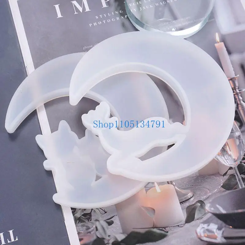 98 كم الأشعة فوق البنفسجية راتنجات الكريستال الحرف الايبوكسي الحرف صب قالب المجوهرات المصنوعة يدويًا قالب حيوان قمر القمر.