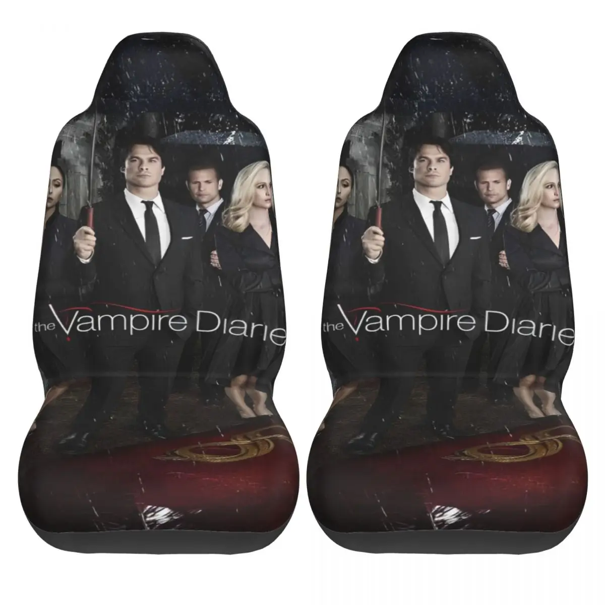 

The Vampire Diaries Damon Salvatore Car Seat Covers Protector Two Pieces Auto Seat Covers High Quality Summer Polyester Cover