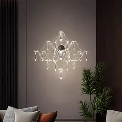 French Crystal Wall Lamp Simple And Luxurious Stainless Steel Living Room Wall Lamp Bedside Wall Lamp Artistic Creativity