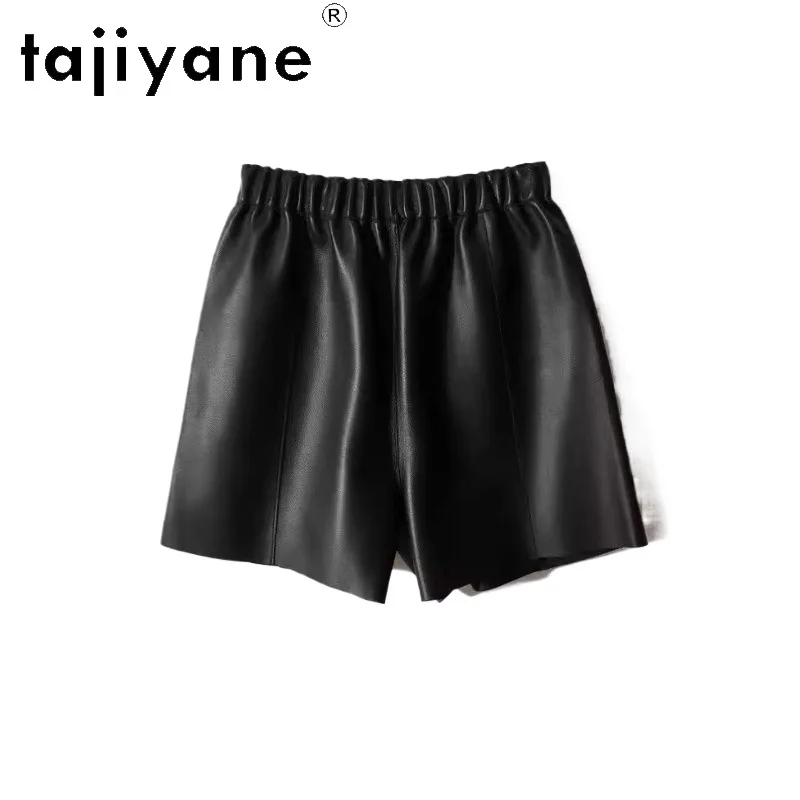 TAJIYANE Spring Summer Women's Leather Shorts Soft Geunine Sheepskin Woman Pants High Waist Elastic Shorts for Women Clothes 반바지