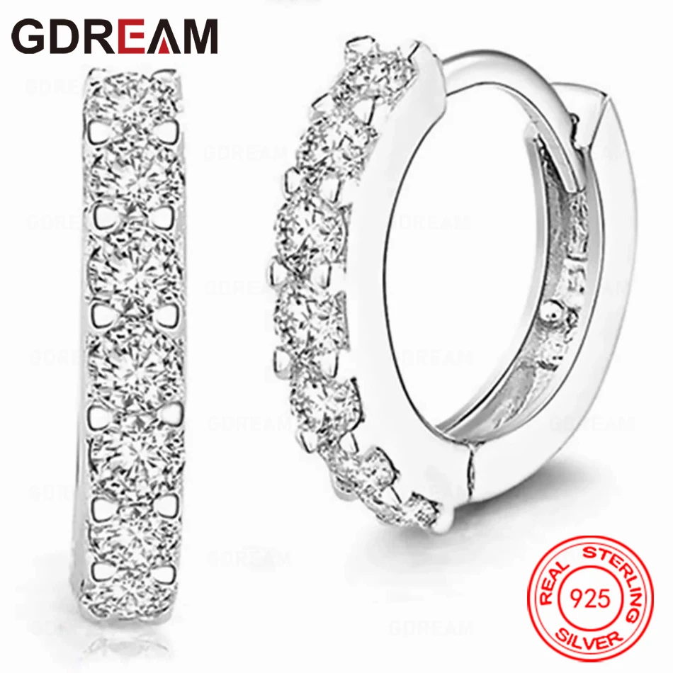

GDREAM 925 Sterling Silver Round Single-Row Diamond And Zirconia Clip-On Earrings - Simple And Elegant Everyday Accessory For Wo