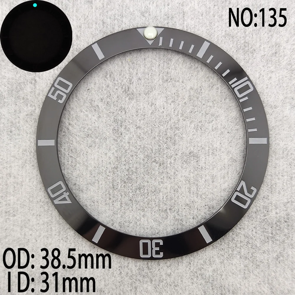 New 38.5mm*31mm Ceramic Bezel GMT Diving Watch For 41mm Men Watch Case Watches Replace Accessories Watch Face Watch Bezel Insert
