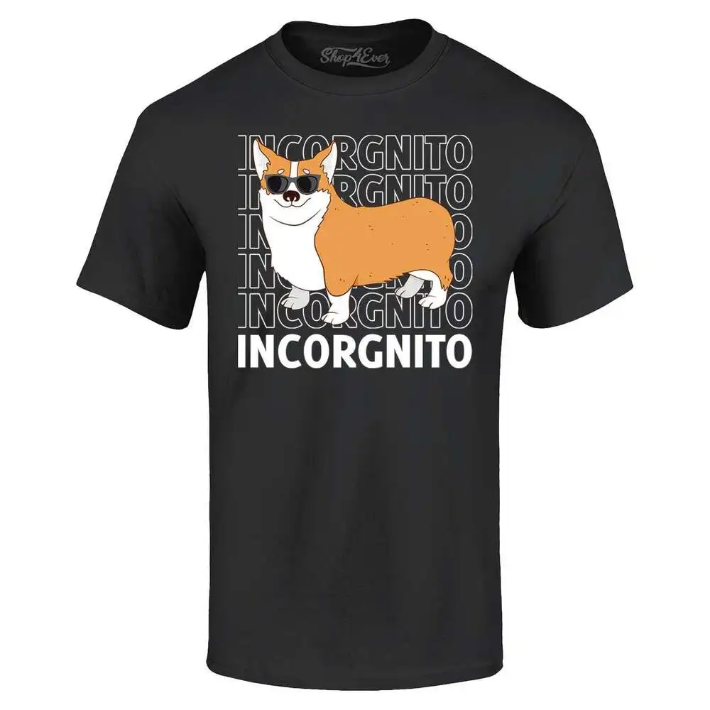 Incorgnito Funny Corgi Dog Incognito T-shirt Pet Shirtsvintage Luxury High quality brand oversized