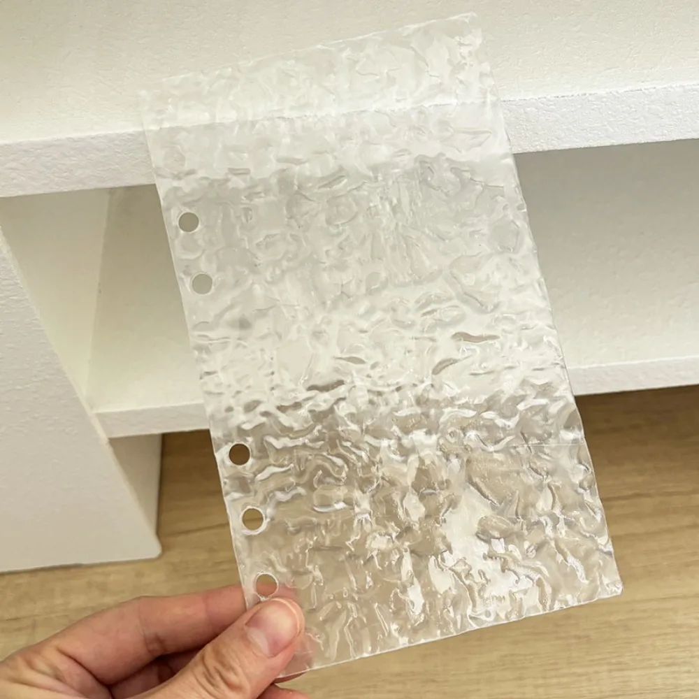 

Acrylic A6 Notebook Cover Hard DIY Photo Album Notebook Loose Leaf Notebook Shell Transparent/Water Ripple Binder Notebook Shell