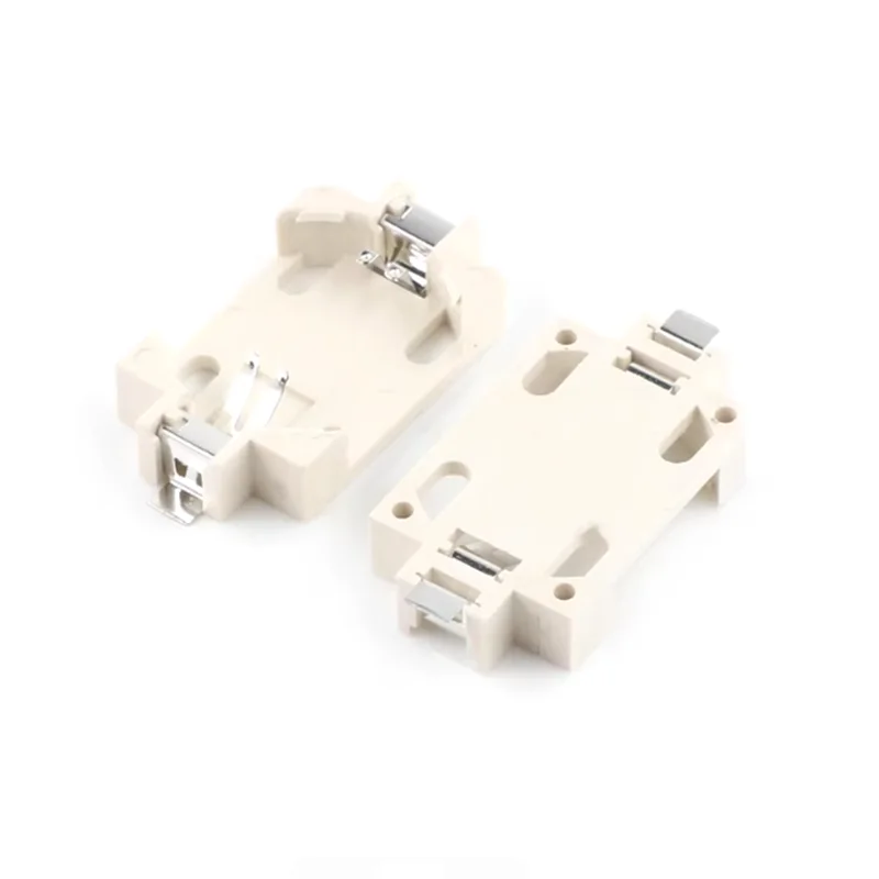 10Pcs White Housing Gold-Plated Tin-Plated Button Battery Holder For CR2032 Cr2025 Bs-6 SMD Socket Cases New