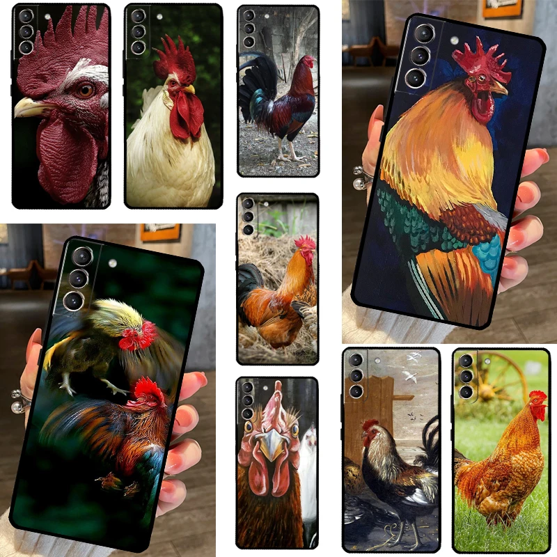 Cock Rooster ไก่สำหรับ Samsung Galaxy S22 S23 Ultra S20 S21 FE หมายเหตุ10 Plus S8 S9 S10 Note20 ultra Cover