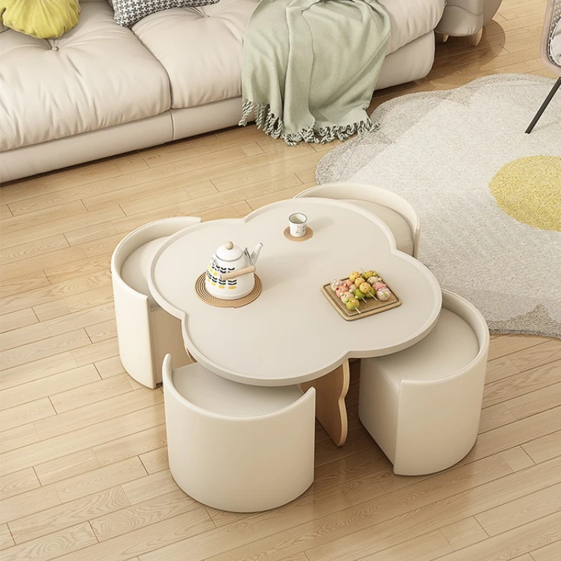 

Cream style coffee table living room 2025 new small apartment modern simple designer creative Internet celebrity round tea table