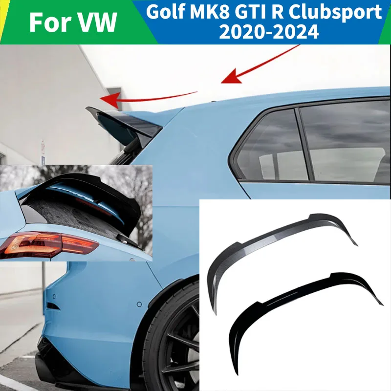 

For VW Golf MK8 GTI R Clubsport 2020-2024 Rear Roof Lip Spoiler Wings Bodykits Rear Trunk Diffuser Tail Fin Automobiles Tuning