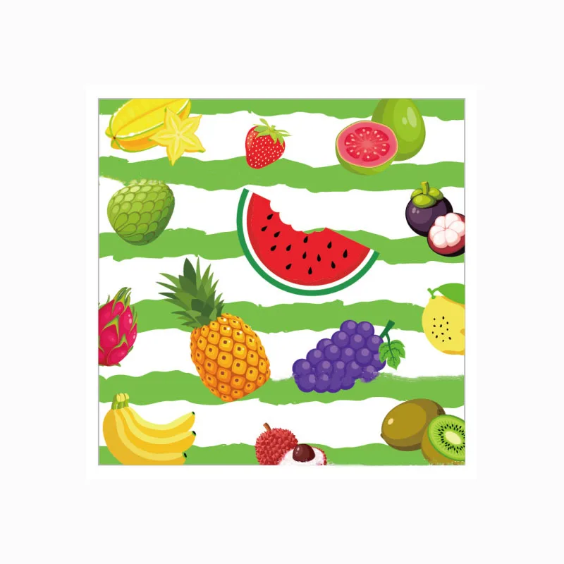 Hawaii Fruit Party Disposable Tableware Watermelon Pineapple Grape Plates Napkins Kids Happy Summer Fruit Birthday Party Decors