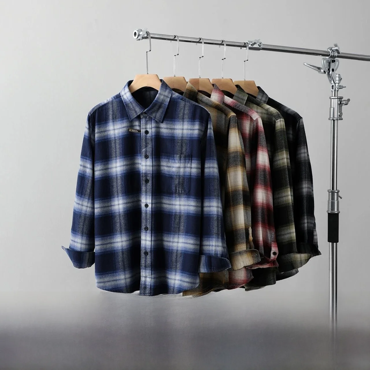 Heren Casual Plaid Lang Sve irt 00% Katoen Volledig ind Stand Fit Ademend Jeugdkleding Herfst Winter Nieuw Sle Try Roo...