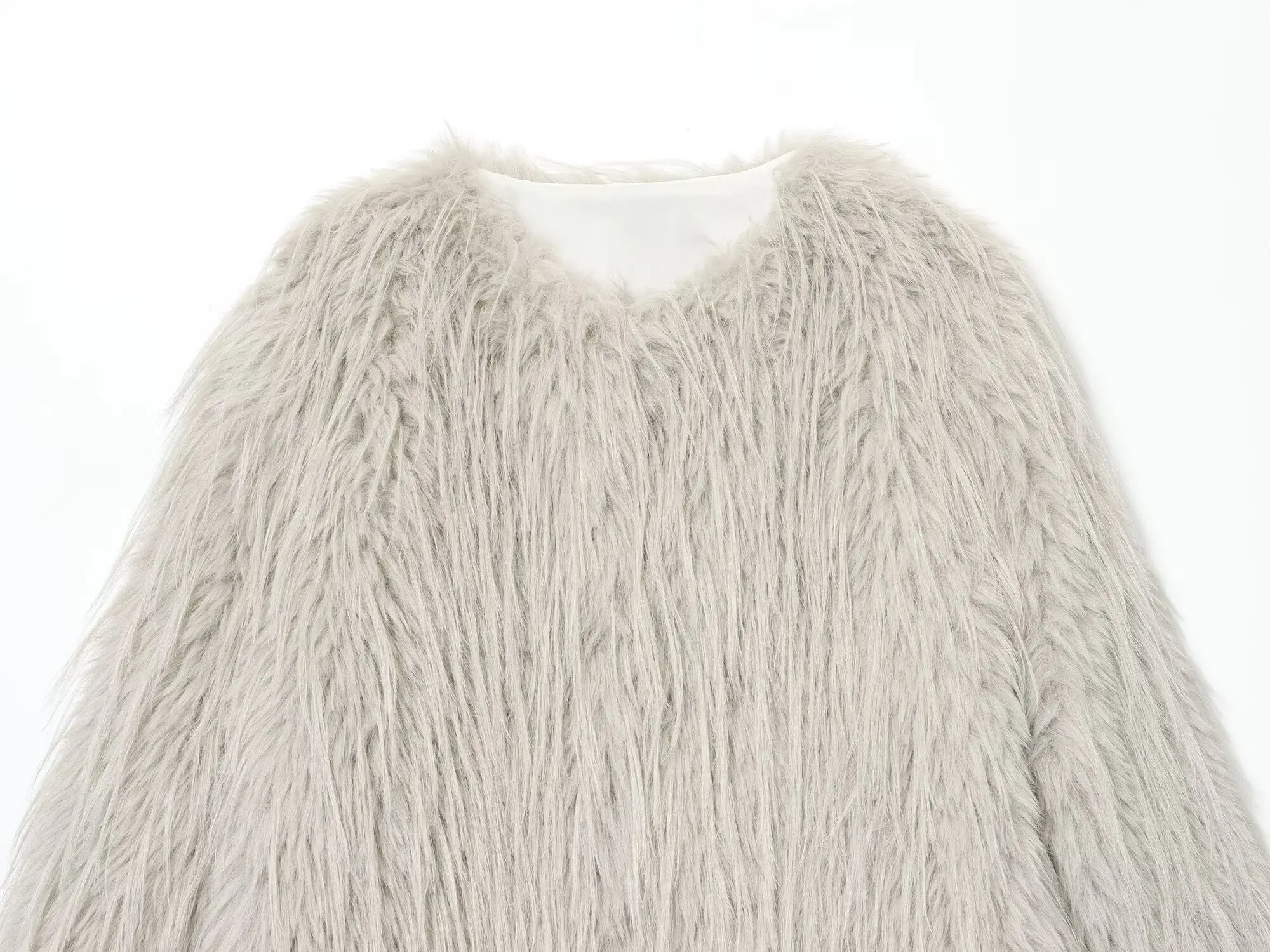 Jenny & dave, moda británica, abrigo de piel sintética para mujer, chaqueta minimalista gris claro elegante para fiesta, chaqueta de invierno para mujer, ropa para mujer