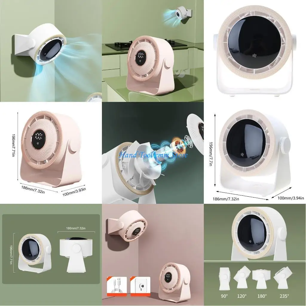 

H37F 3600mAh Rechargeable Tent Fan Hangings Ceiling Fan for Home Bathroom Kitchen