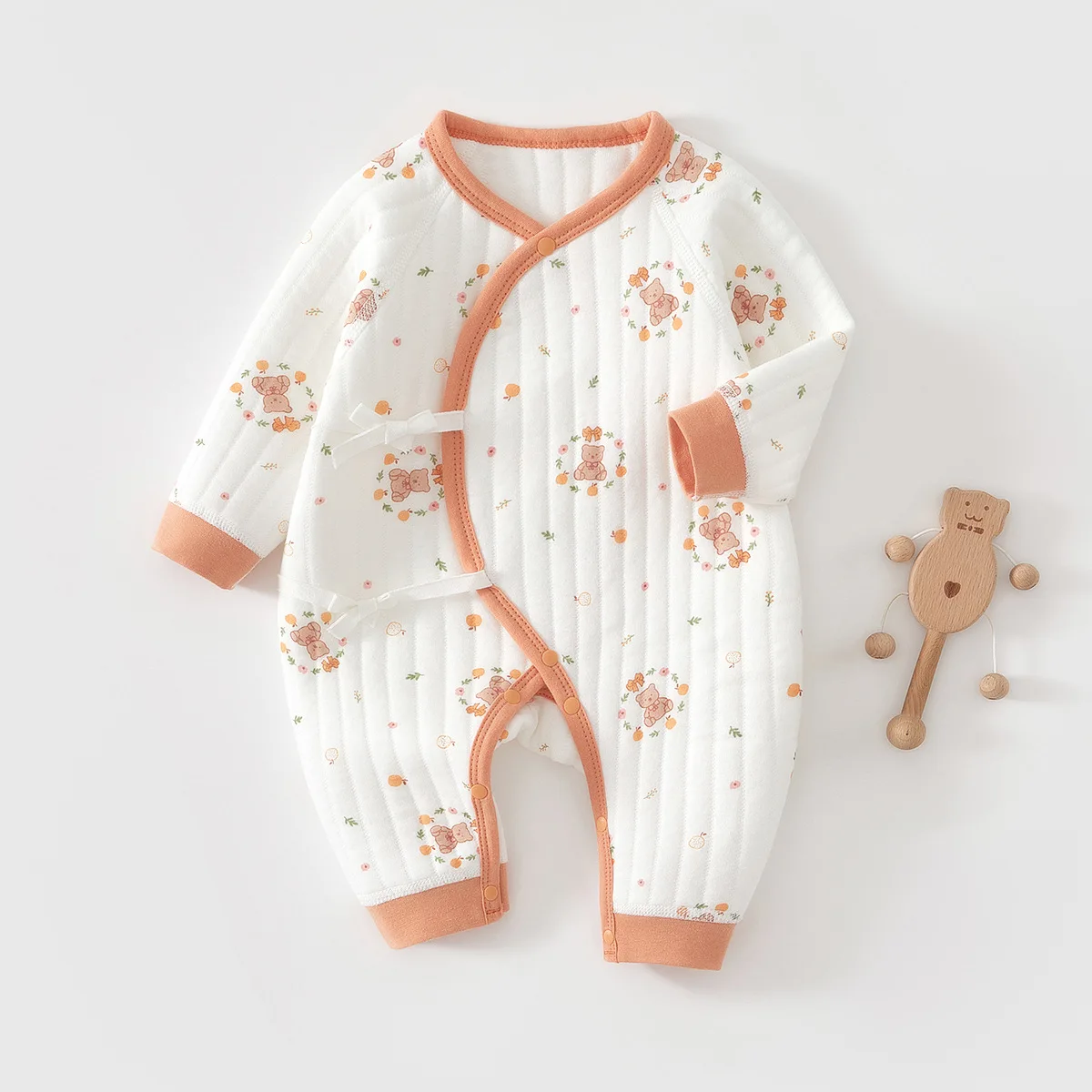 طفلة لينة القطن الخالص بذلة الوليد الرضع 0-6 أشهر ربيع الخريف اليومية رومبير بيبي بوي تصميم جديد لطيف ارتداءها #4