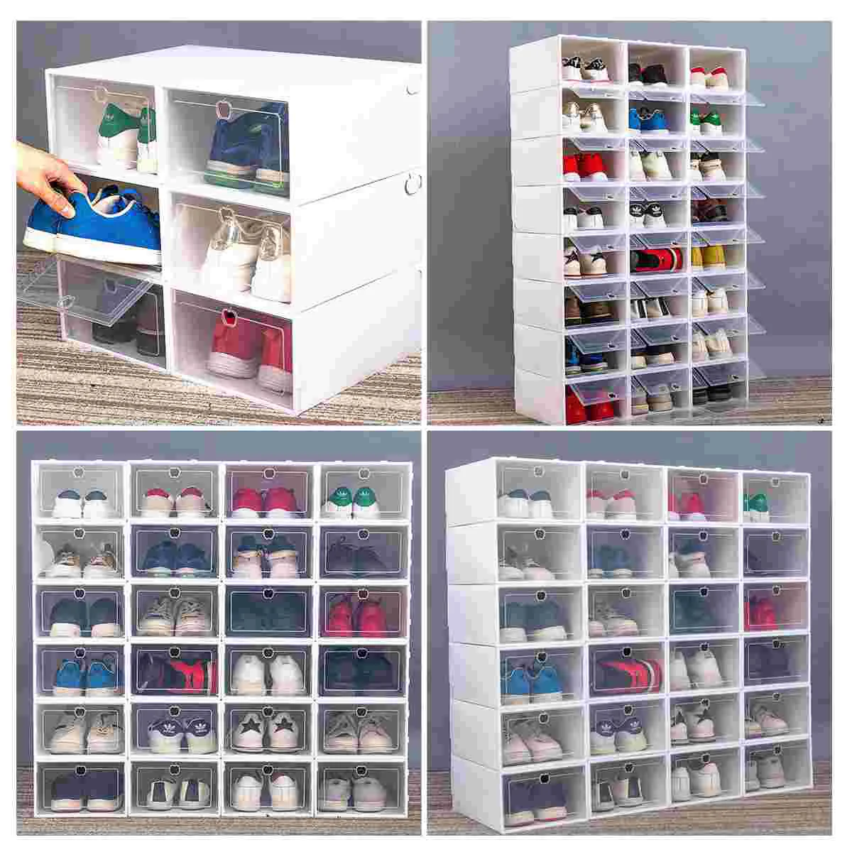 6 Pcs Storage Box Work Sneaker Holder Cardboard with Lids Basketball Shoes Container