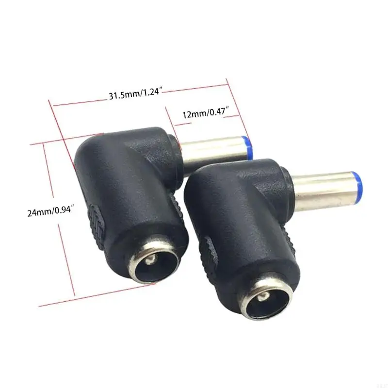 DC 전원 커넥터 어댑터에 대 한 5Pcs 90도 각도 5.5X2.1mm 남성 플러그 5.5x2.1mm 여성 잭 커플러 변환기