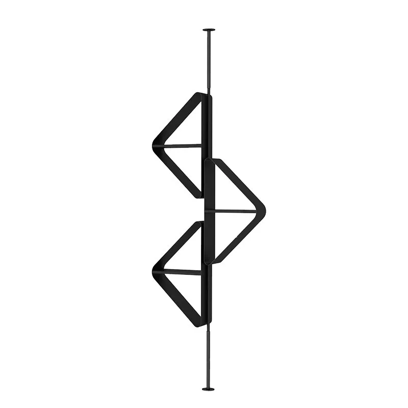

Modern fashion stainless steel bookshelf floor-to-ceiling triangular shelf multi-layer shelf display shelf